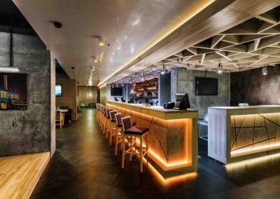Luxury Minimalist Bar Fantastic Under Table Lighting Beton Restaurant